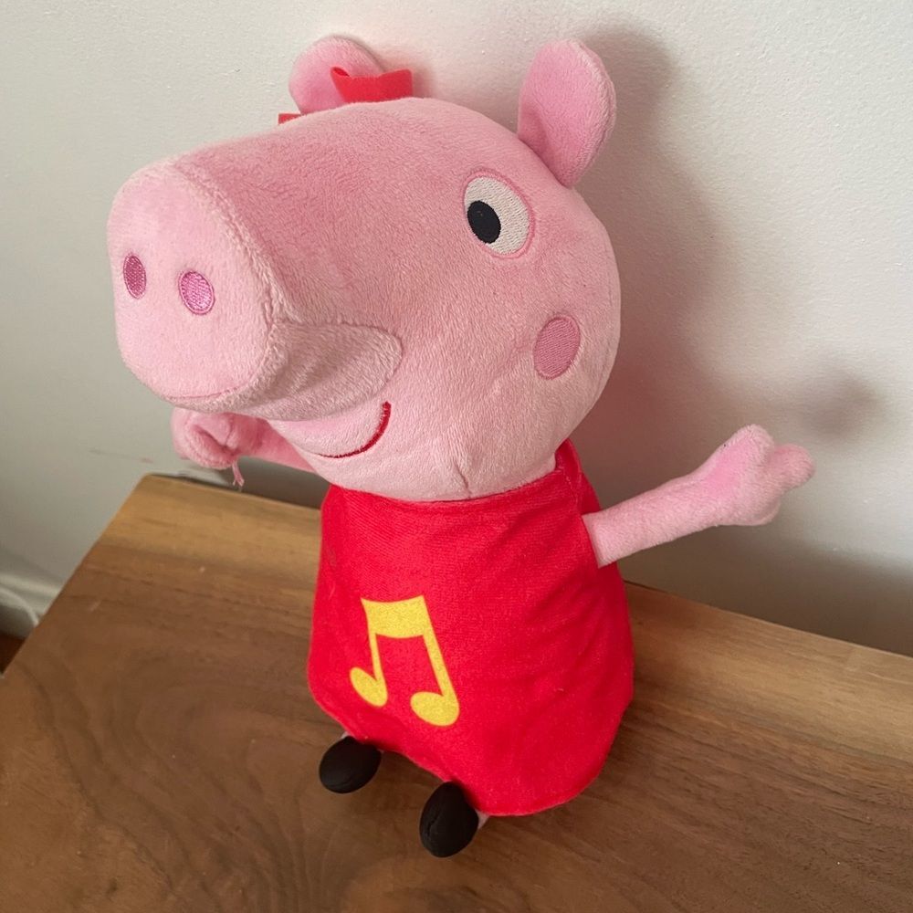 Peppa Pig Singing Oink-Along Songs 12" Plush Doll Hasbro Pink Red